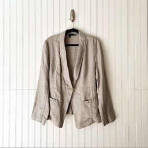Eileen Fisher Gray Metallic Linen Blazer